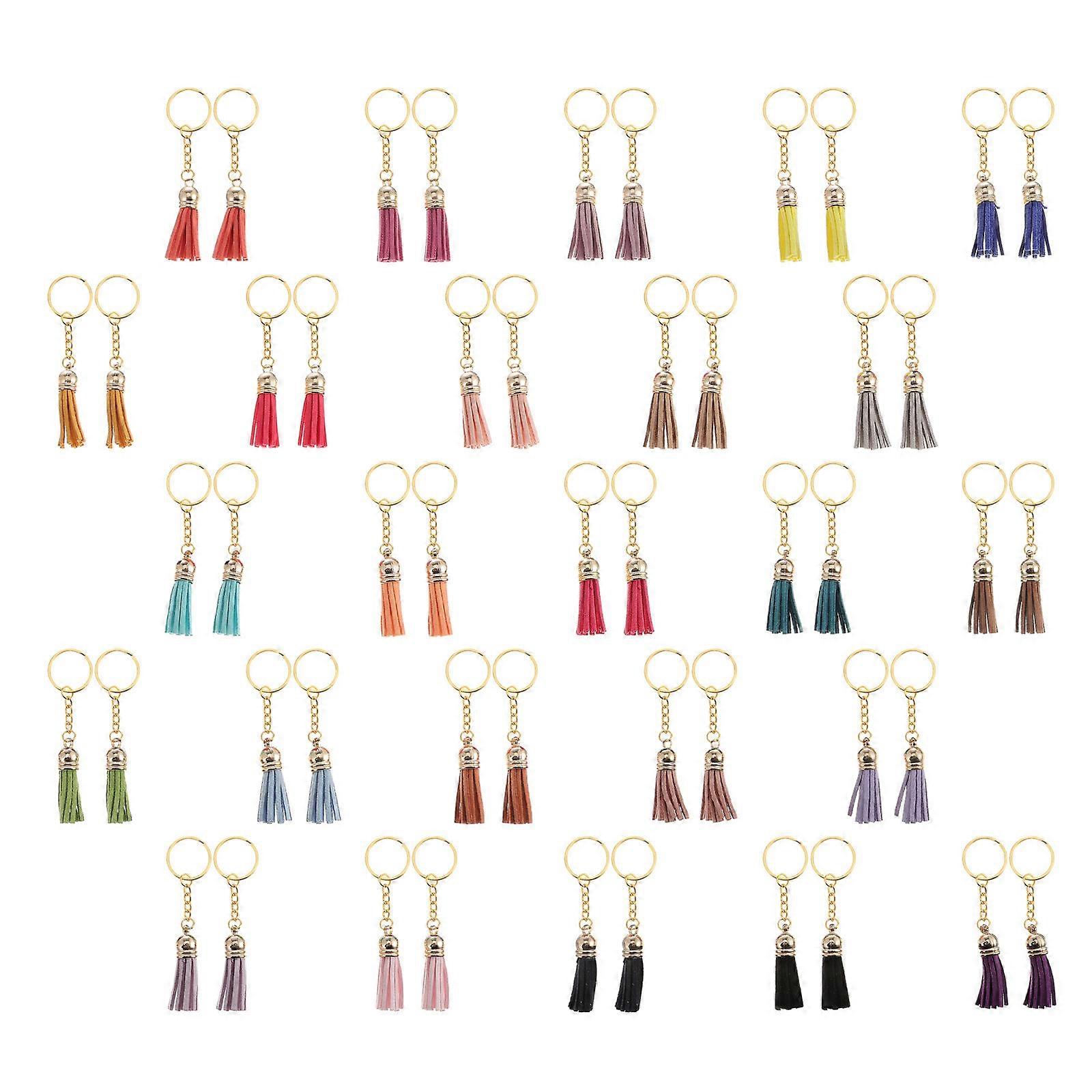 50pcs Unique Tassel Keychains for DIY Crafts and Decor Assorted Color