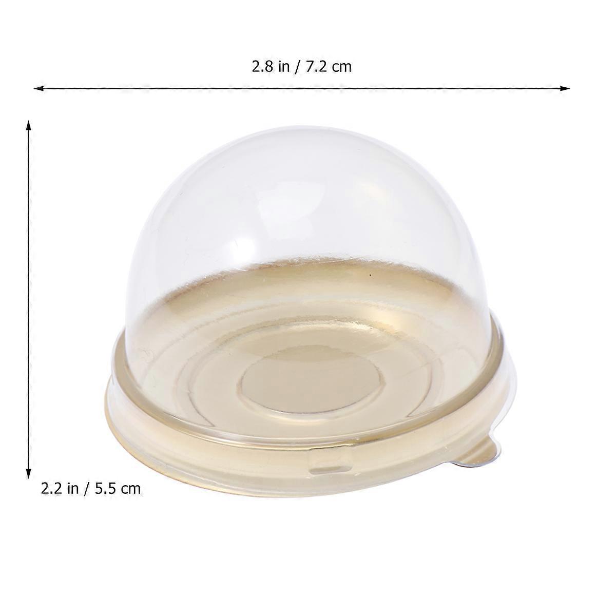 50 Pcs Cake Round Moon Cake Gift Packaging Golden Bottom