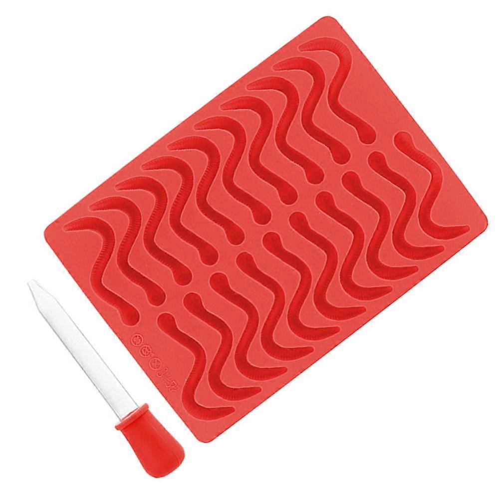Jelly Making Baking Mould Silicone Mold Worm Shape .5cm x 18cm x 0.8cm 1Set