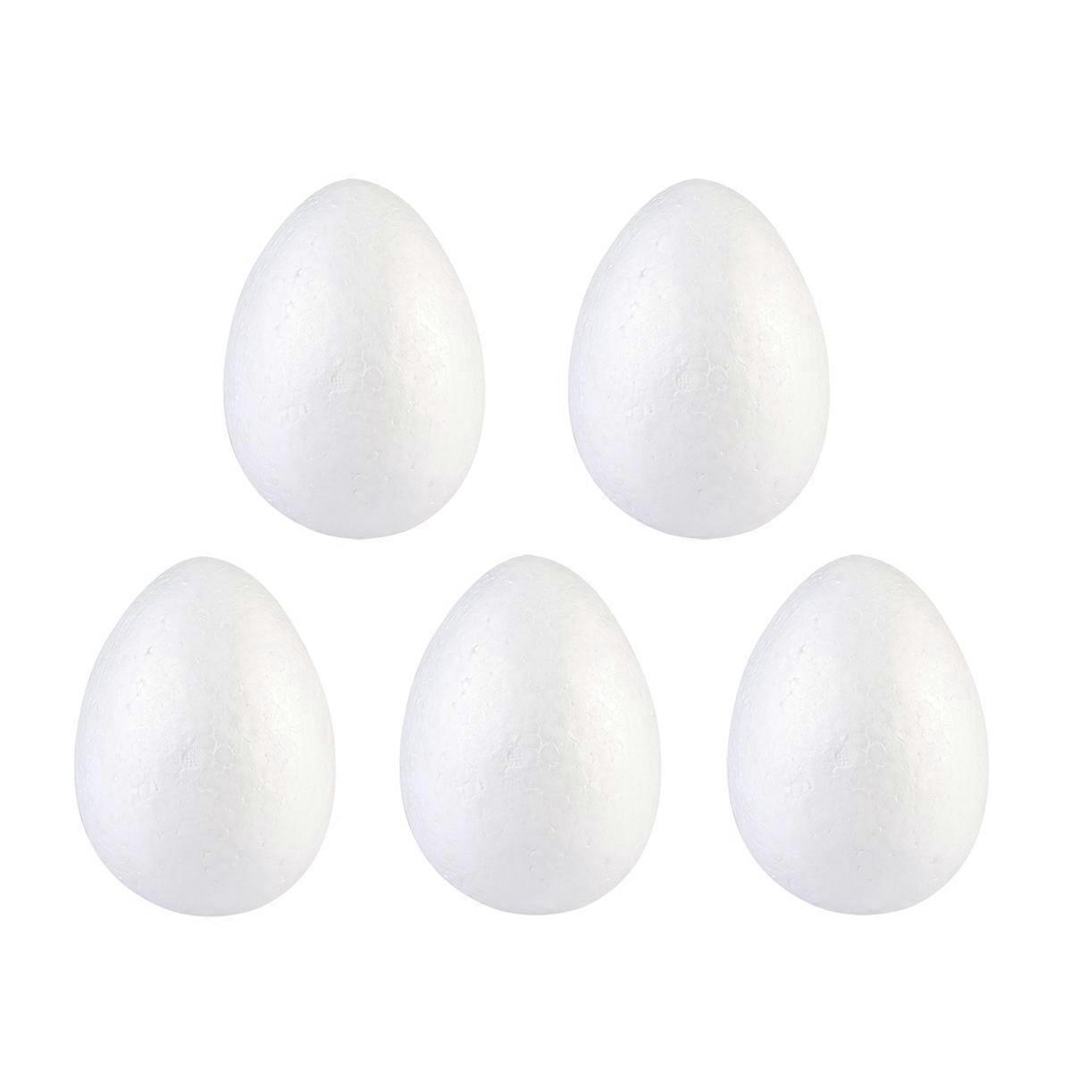 5pcs Solid Egg for Kid Festival Craft DIY Easter Decor Painting Egg White 15cm