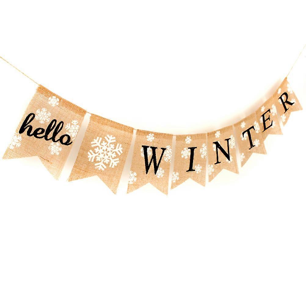 احتفالية رايات الشتاء موضوع حزب لوازم الزينة بشق شكل مادة الكتان 18 * 13 سم 1 مجموعة