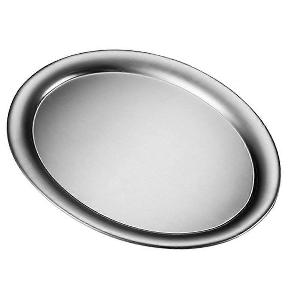 Oval Stainless Steel Snack Serving Tray for Food, Steamed Fish, Steak, and Fruit – Stackable Design, Polished Surface, Small Size for Home and