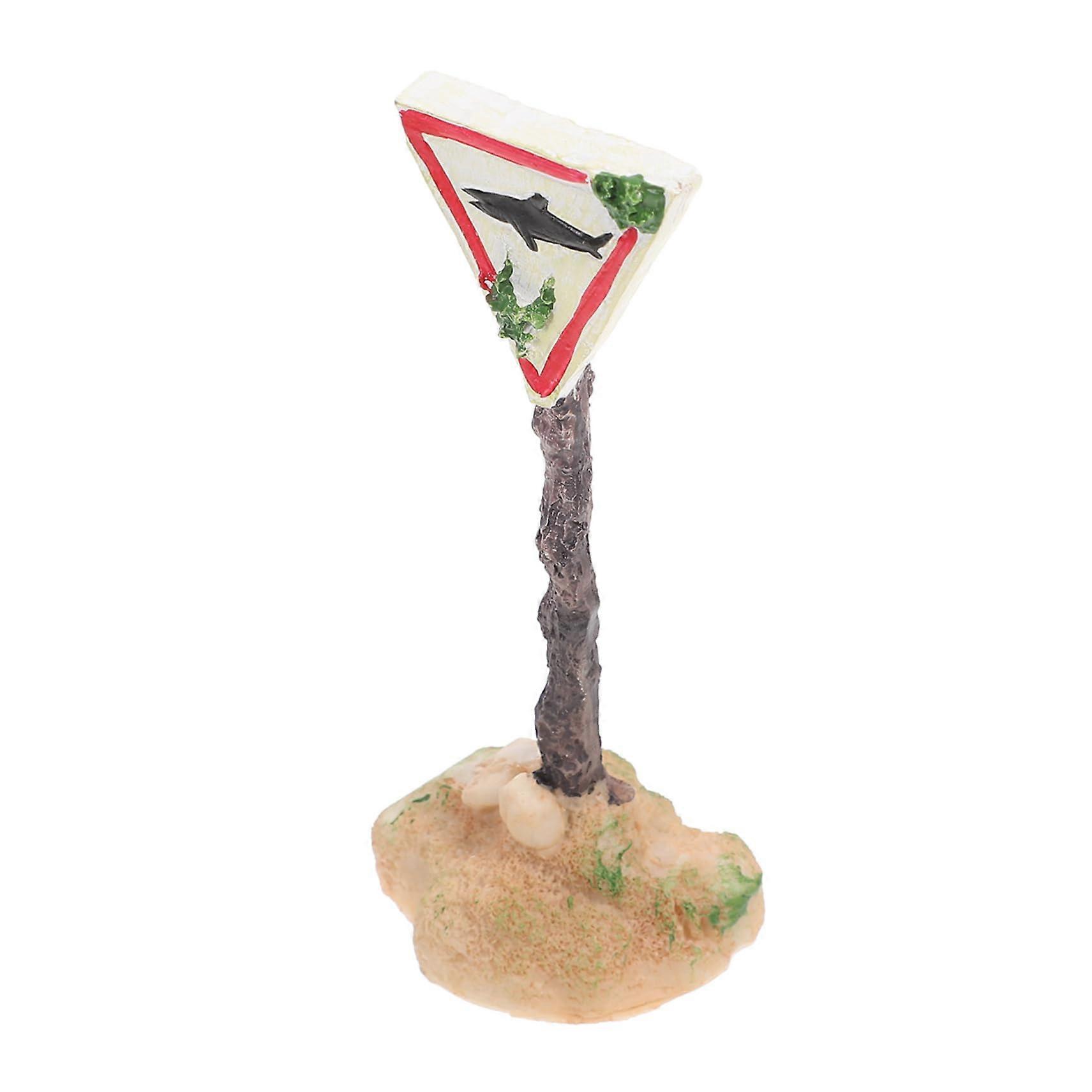 Warning signs for aquariums made of resin, shark warning sign, funny ornaments for aquatic landscape design.