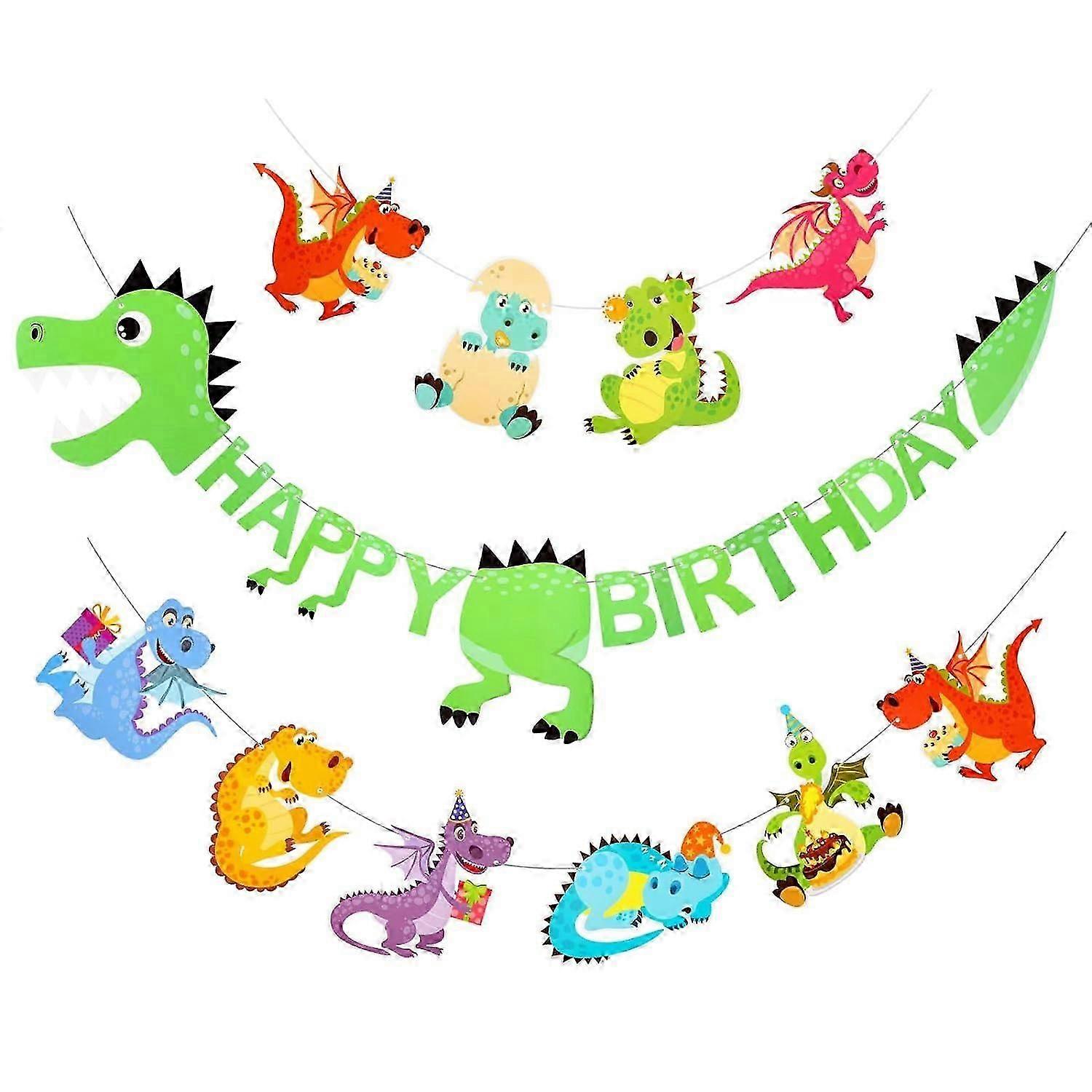 ديناصور عيد ميلاد سعيد راية ، ديناصور تحت عنوان ديناصور زينة عيد ميلاد لصبي بنات حفلة عيد ميلاد