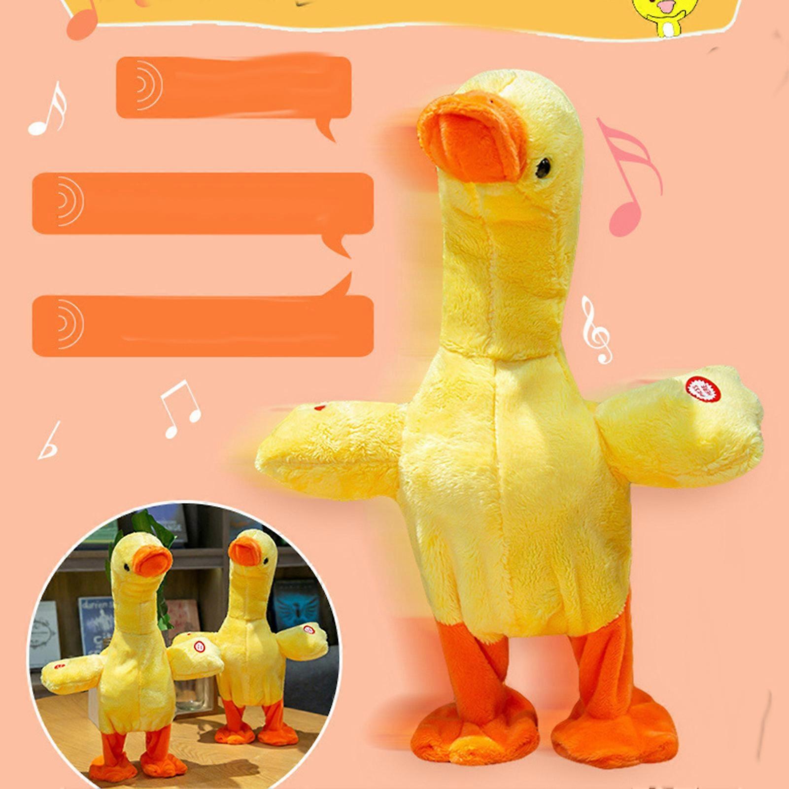 Electric Duck Plush Toy Multifunctional Sing Talk Cute Soft Comfortable Duckling Walking Toy for Gifts Battery Song Version 