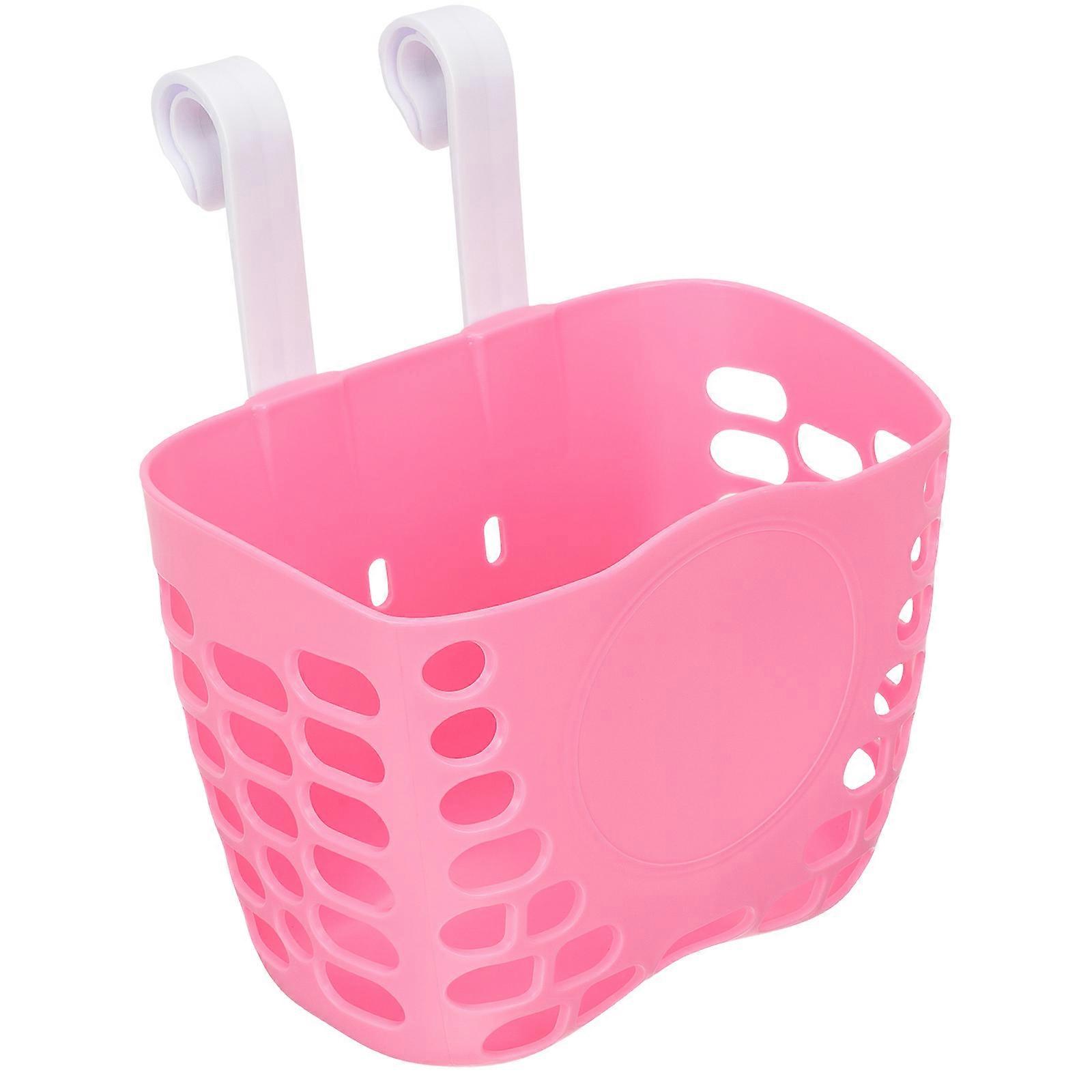 Cycling Basket Front Rectangular Pink 18.5x14CM Strong Load-Bearing 1Pack