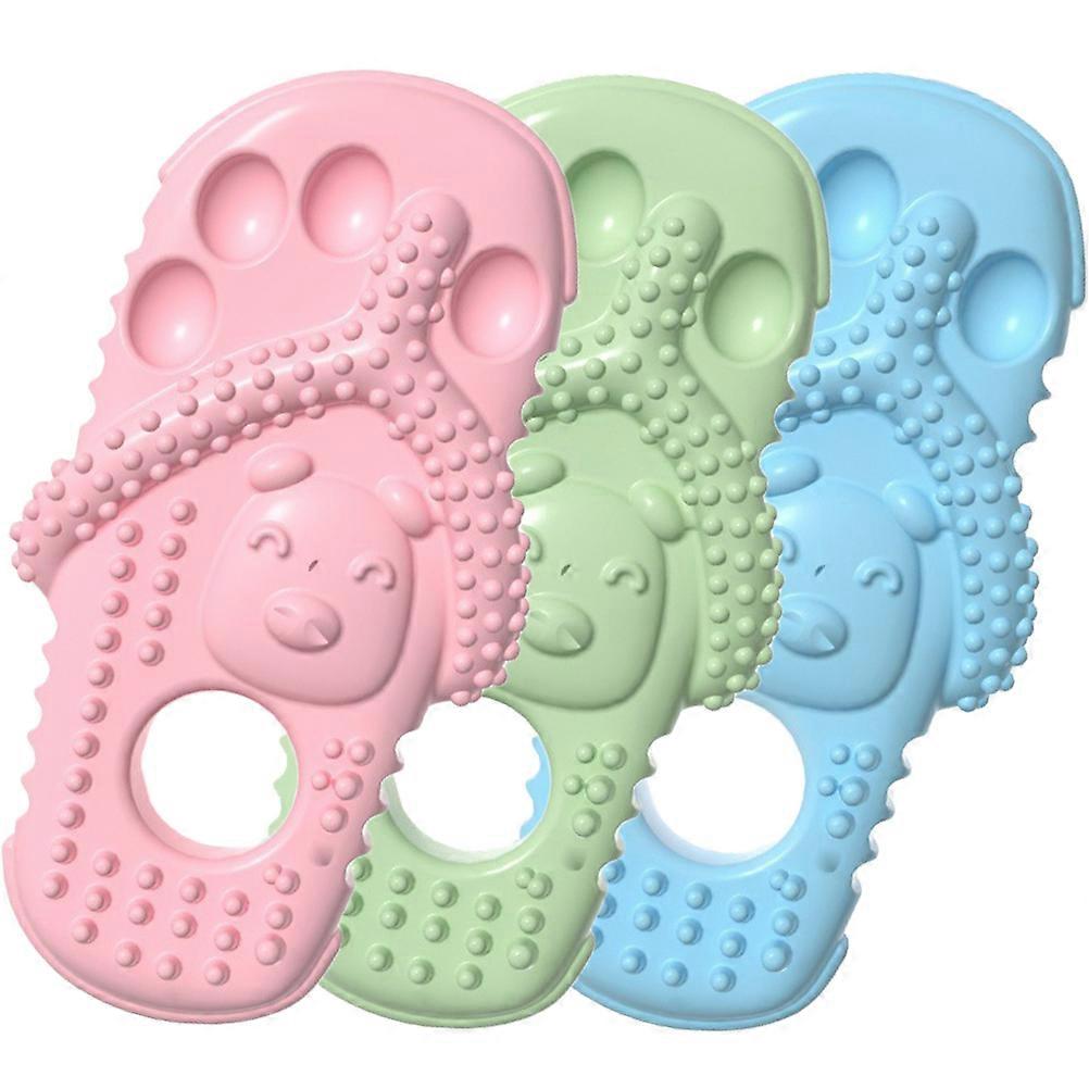 3Pcs Portable Puppy Chew Toy Slipper Shaped Molar Plaything Pet Supply