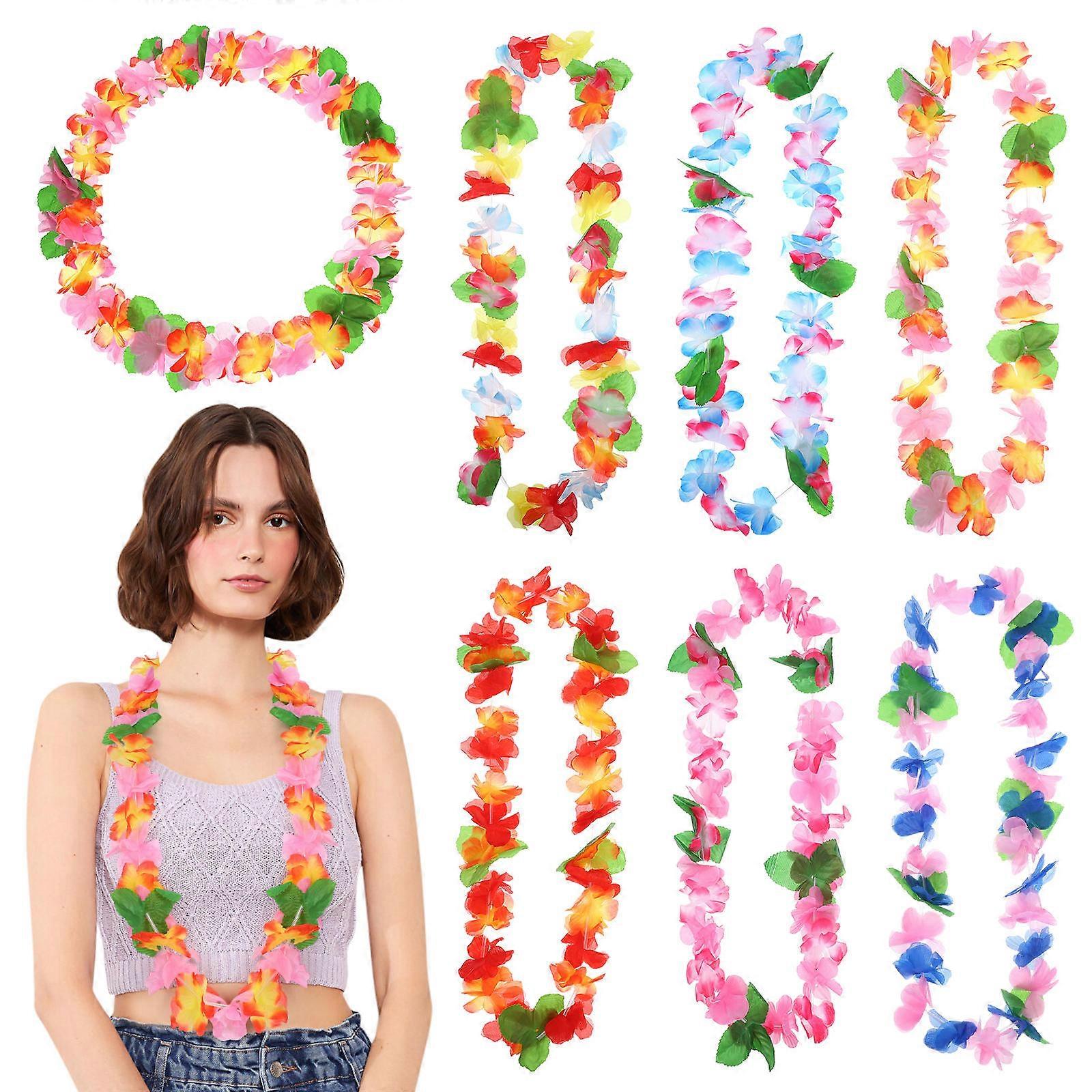 Flower Necklace Hawaiian Leis for Decoration 18Pcs Assorted