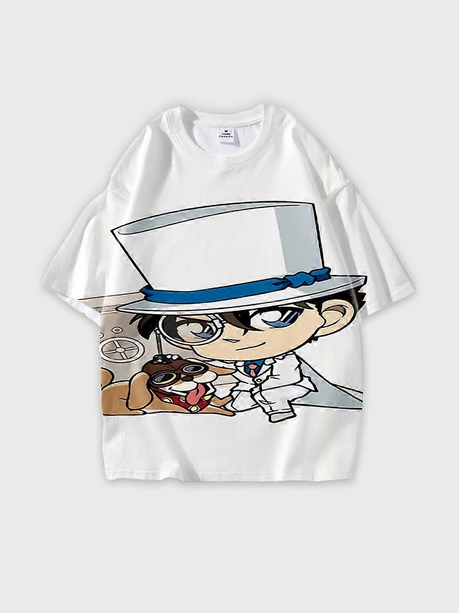 T-shirt round neck Anime Role Pattern loose short sleeve D537