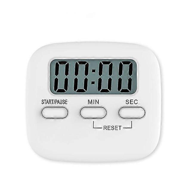 Magnetic Kitchen Timer with Large LCD Display, with Stopwatch, Loud Alarm and Countdown, White