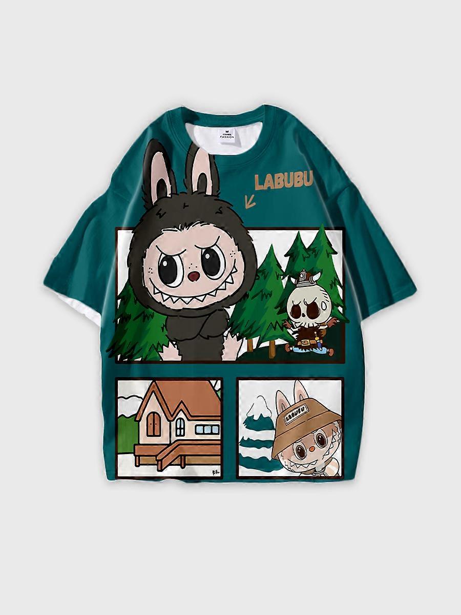 T-shirt round neck Pattern loose short sleeve P2328