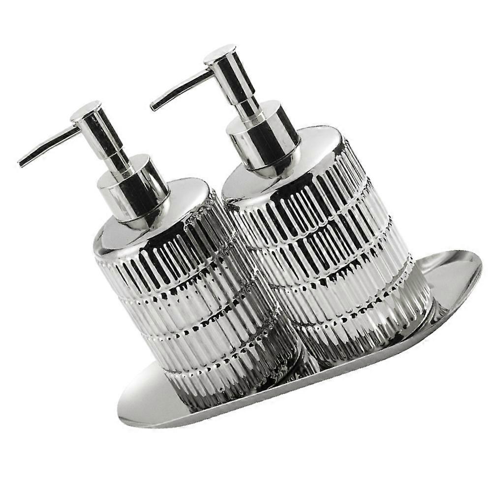Refillable Bottles For Shampoo American Style Bathroom Use Silver Ceramic Storage 1 Set