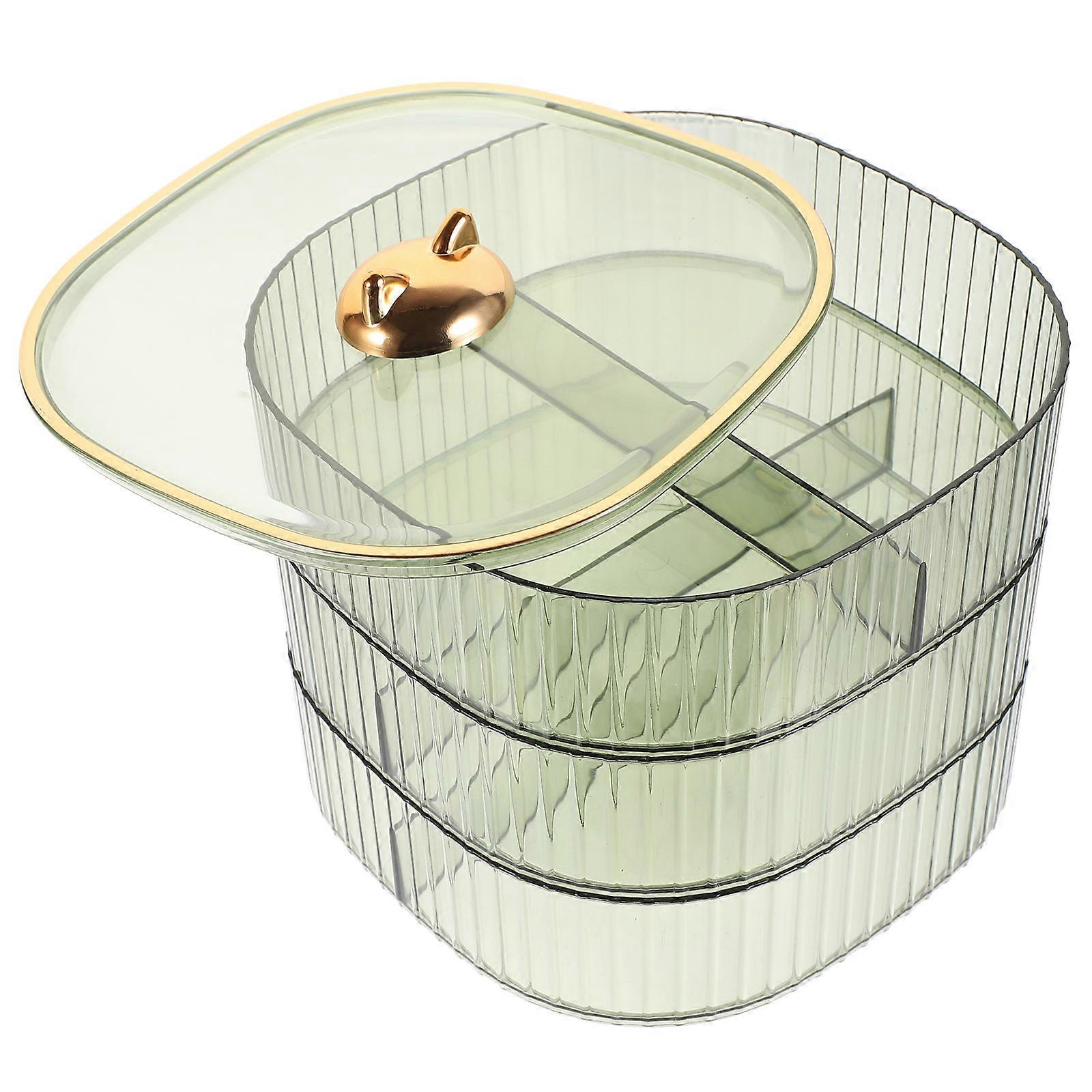 Transparent Snack Storage Box for Nuts and Dried Fruits in Green Color Perfect for Kitchen Use