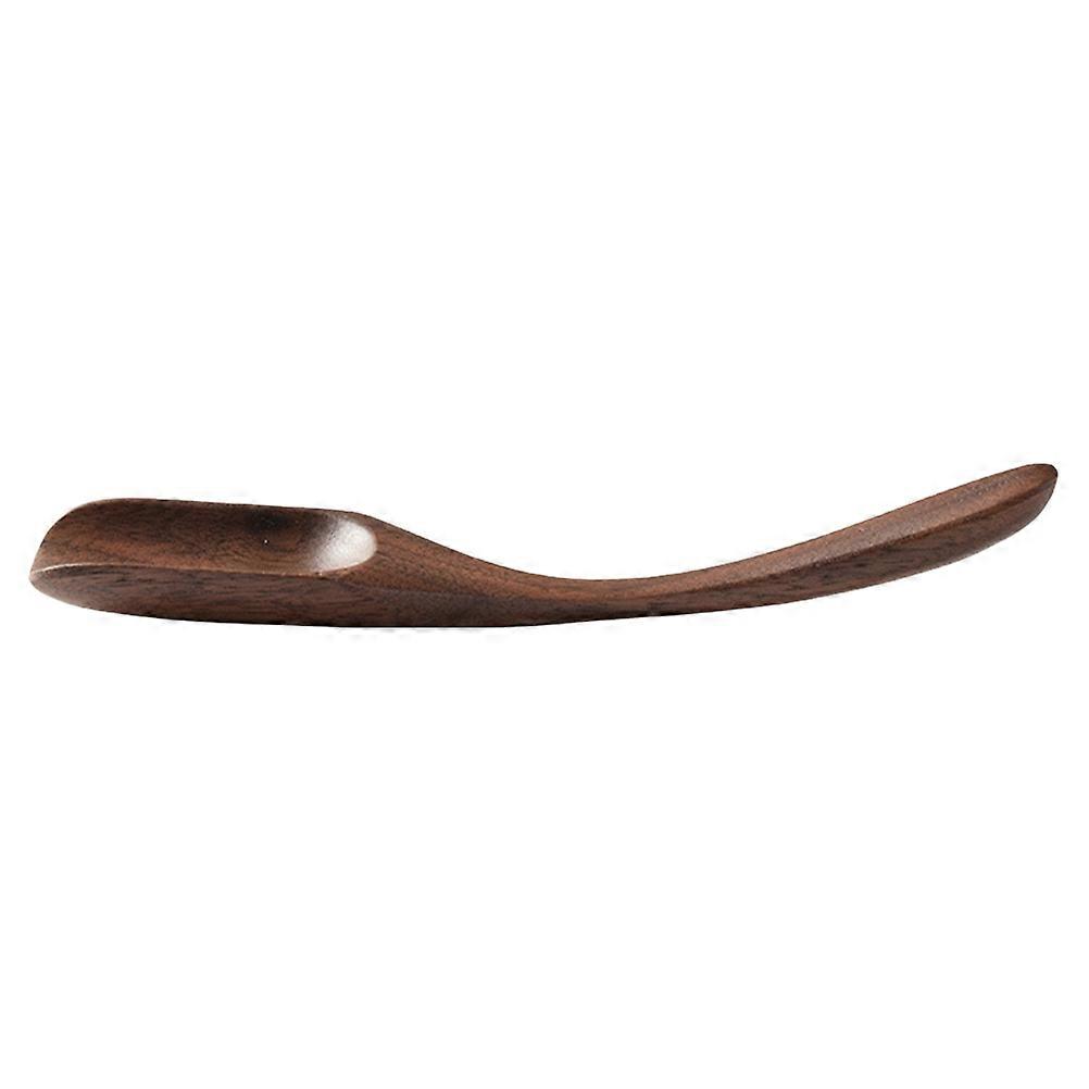 Wooden Tea Spoon for Home Use Made of Black Walnut Light Brown Multiuse Scoop 3.5 Inches