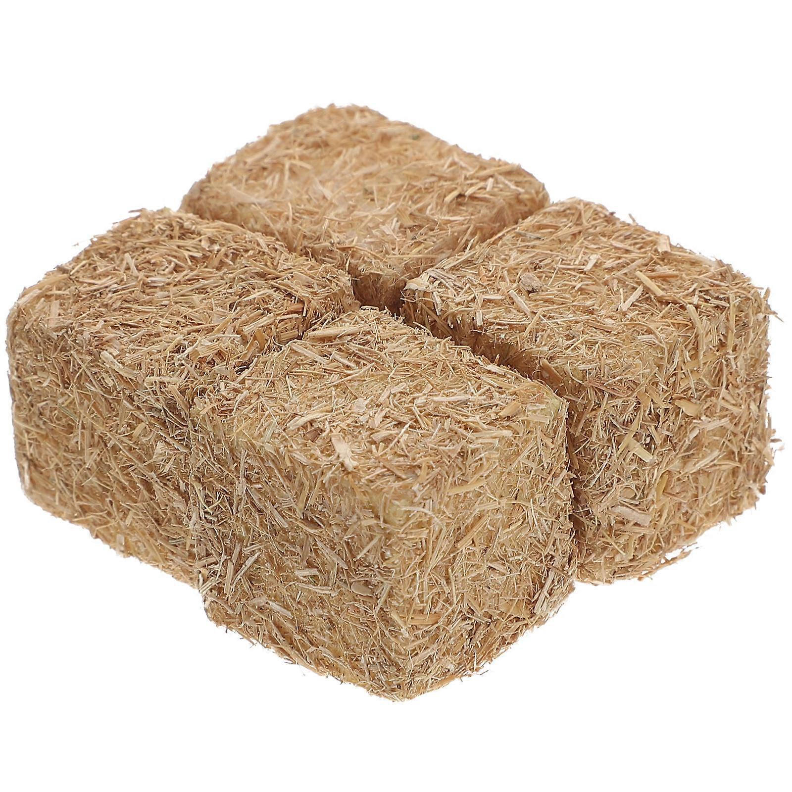 4Pcs Realistic Haystack Decor for Outdoor Mini House Scene