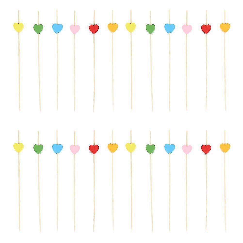 Heart Toothpicks Fruit Tools Assorted Color 12X1CM 200Pack