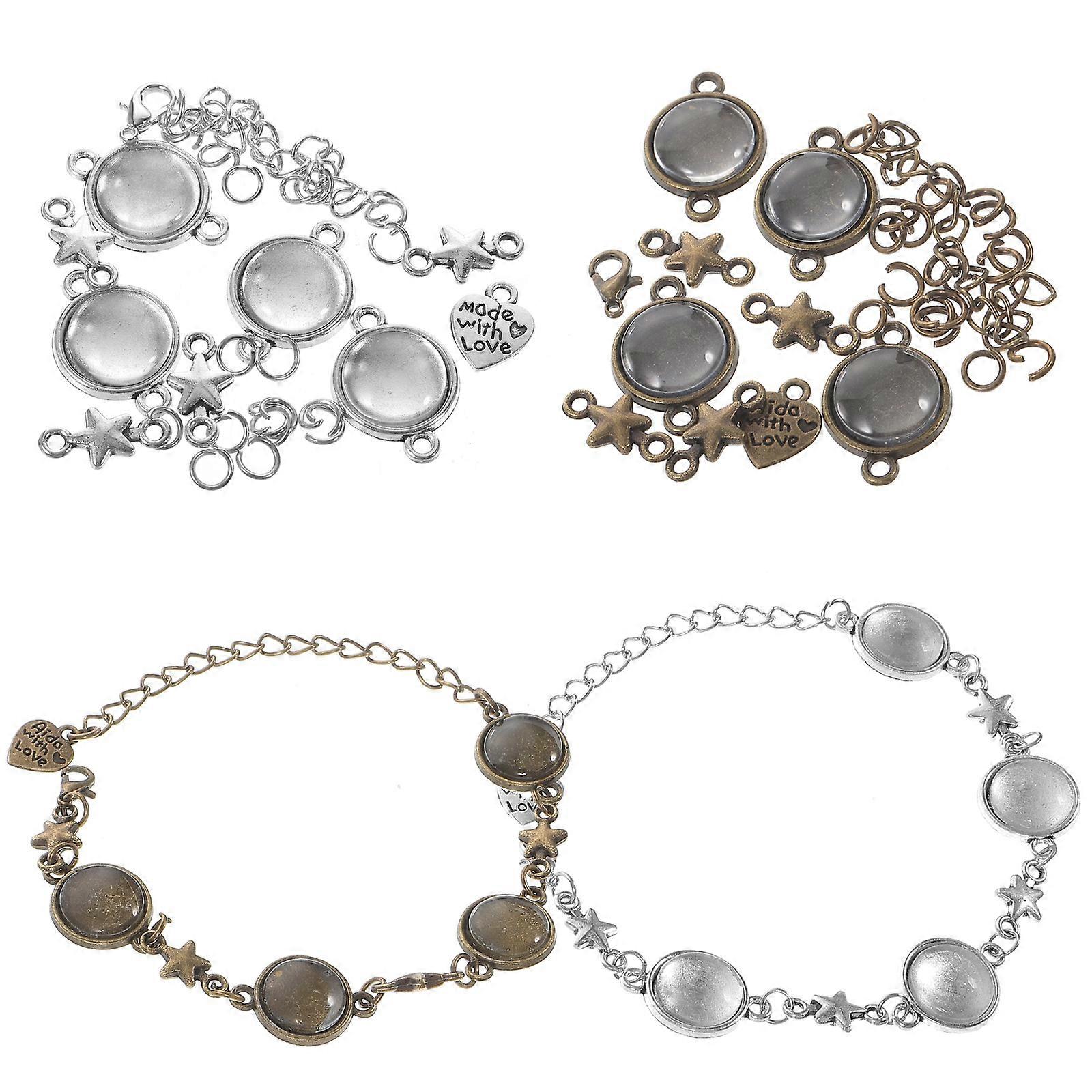 Bezel Tray Blank Bangle Bracelet Bezel Settings Jewelry Making Bohemian Style 12.00X8.00X2.00cm 10Pcs