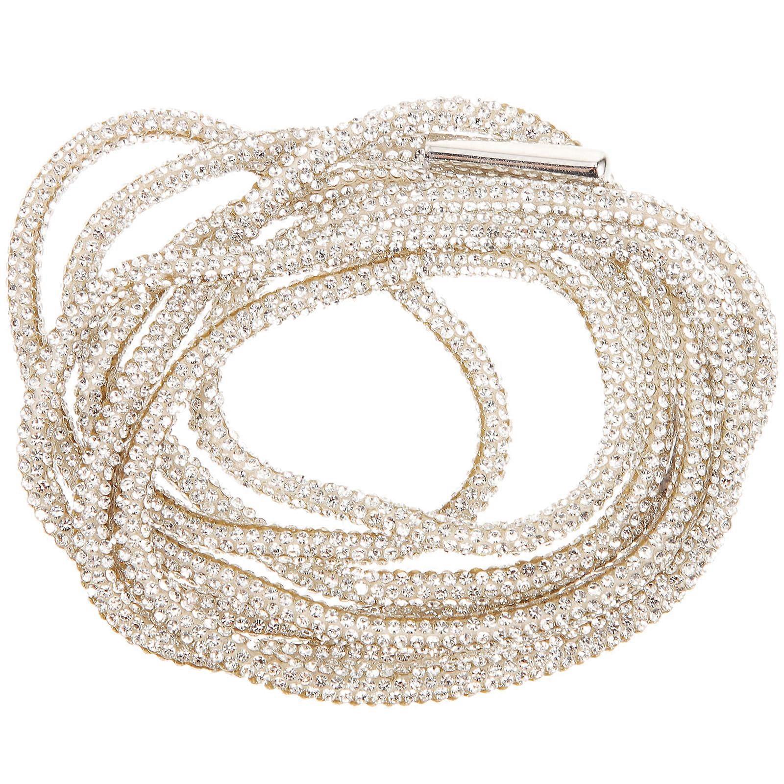 Shiny Rhinestone Rope for Shoe Lace Replacement Crystal Decorative String Silver Color
