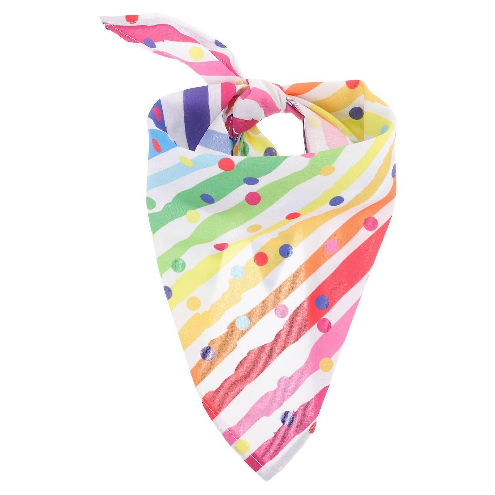 Dog Triangular Bandana Pet Triangular Rainbow Stripe Bandana Pet Triangular Scarf