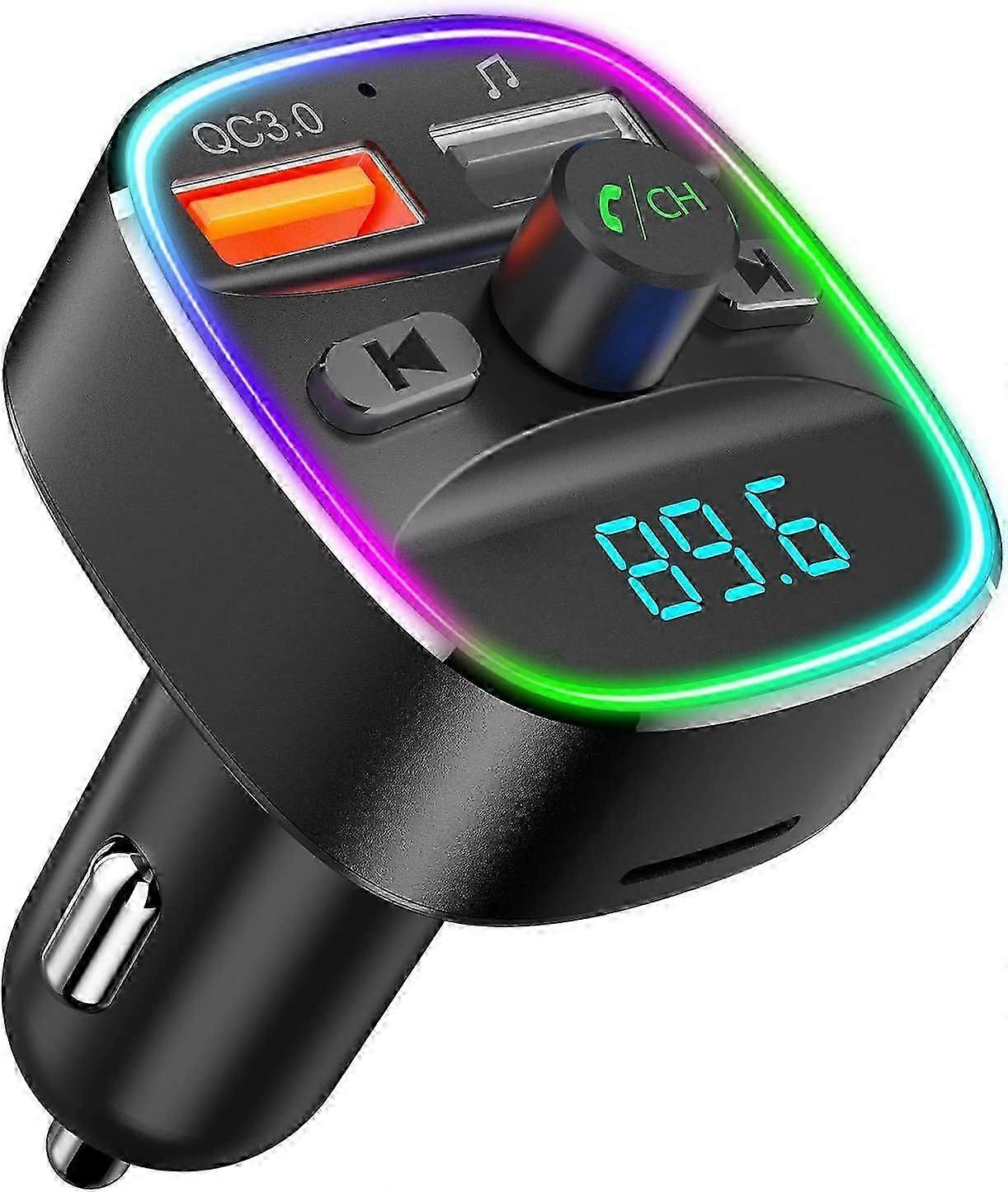 2025 Newest Bluetooth FM Transmitter, Bluetooth Car Adapter with Dual USB