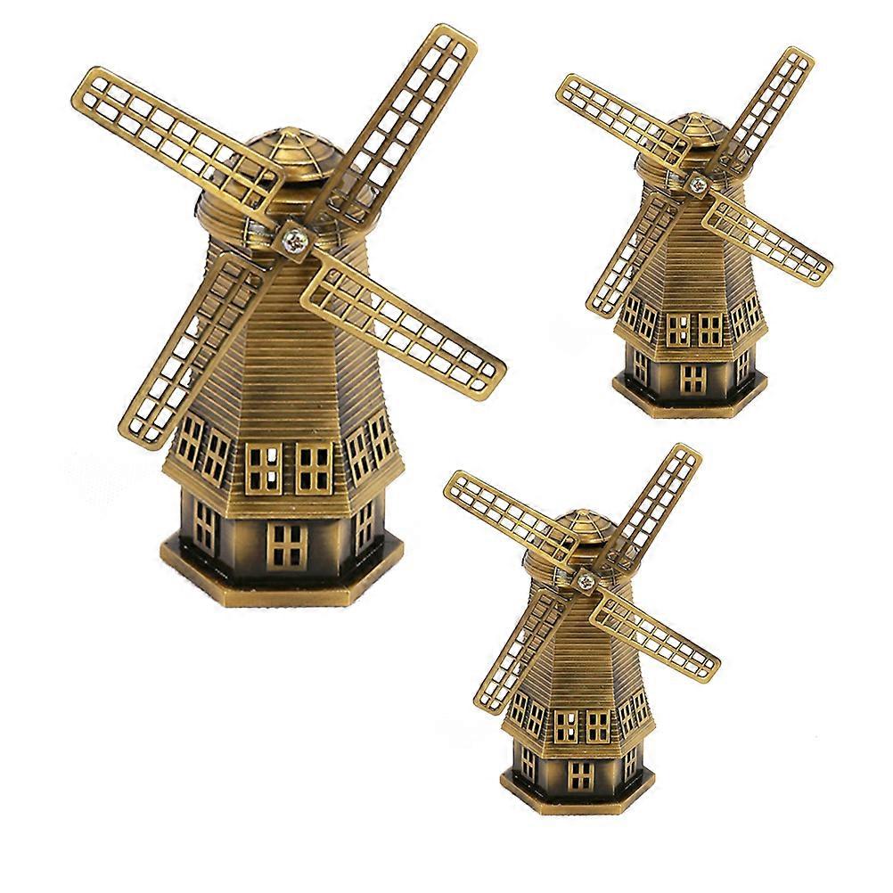 Metal Windmill Sculpture For Ornamental Use In Office Decoration With Minimalist Design And Windmill Shape 1Pc