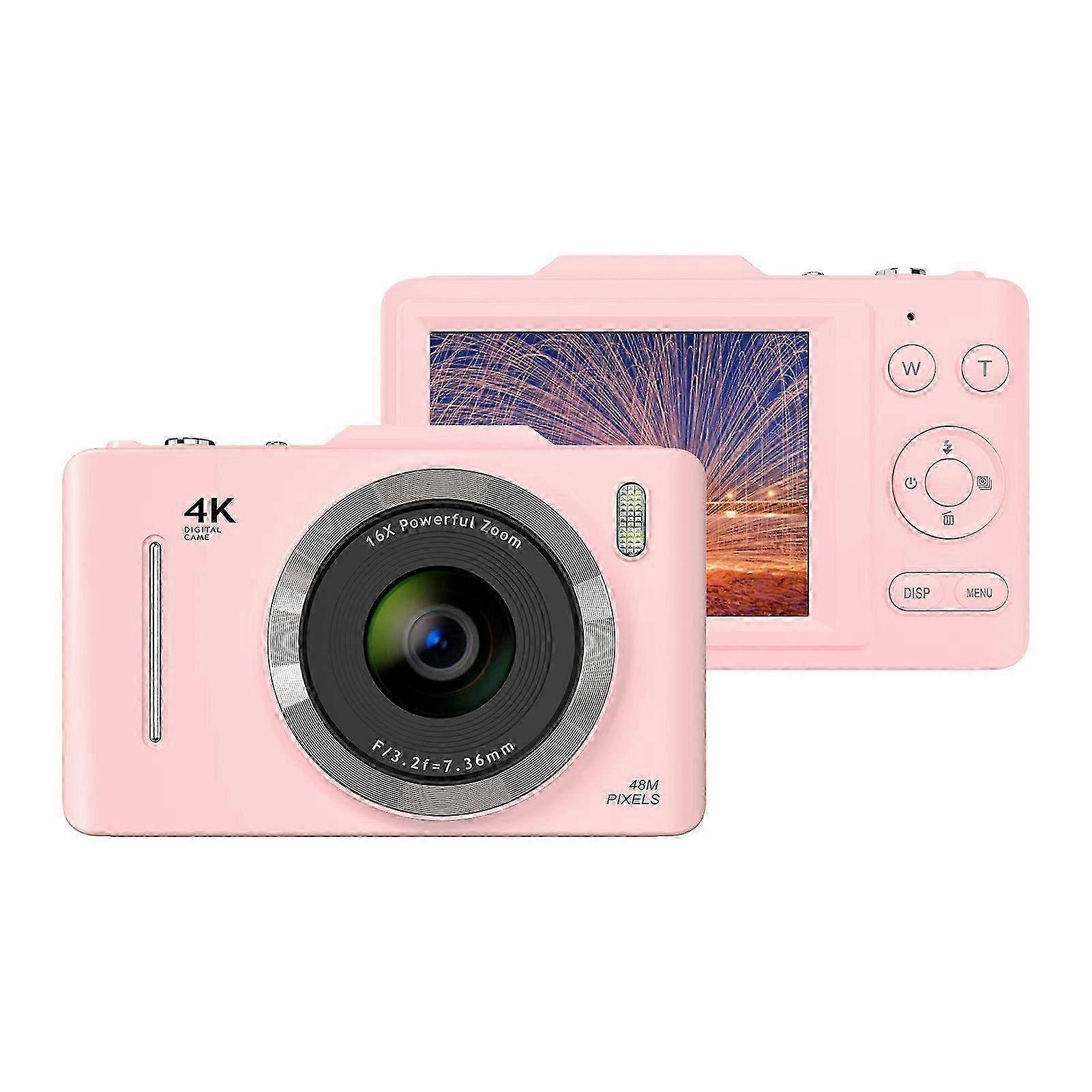 Portable 4K Digital Video Camera with 48MP & 2.8-Inch IPS Screen - Anti-Shake, 16X Zoom & Built-in Flash - Perfect Birthday & Christmas Gift