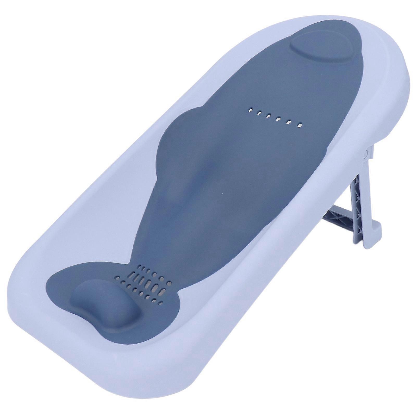 Baby Bath Support Quick Dry Folding Slip Resistant Spine Protection Baby Bathing Seat Support for Sink Light Blue