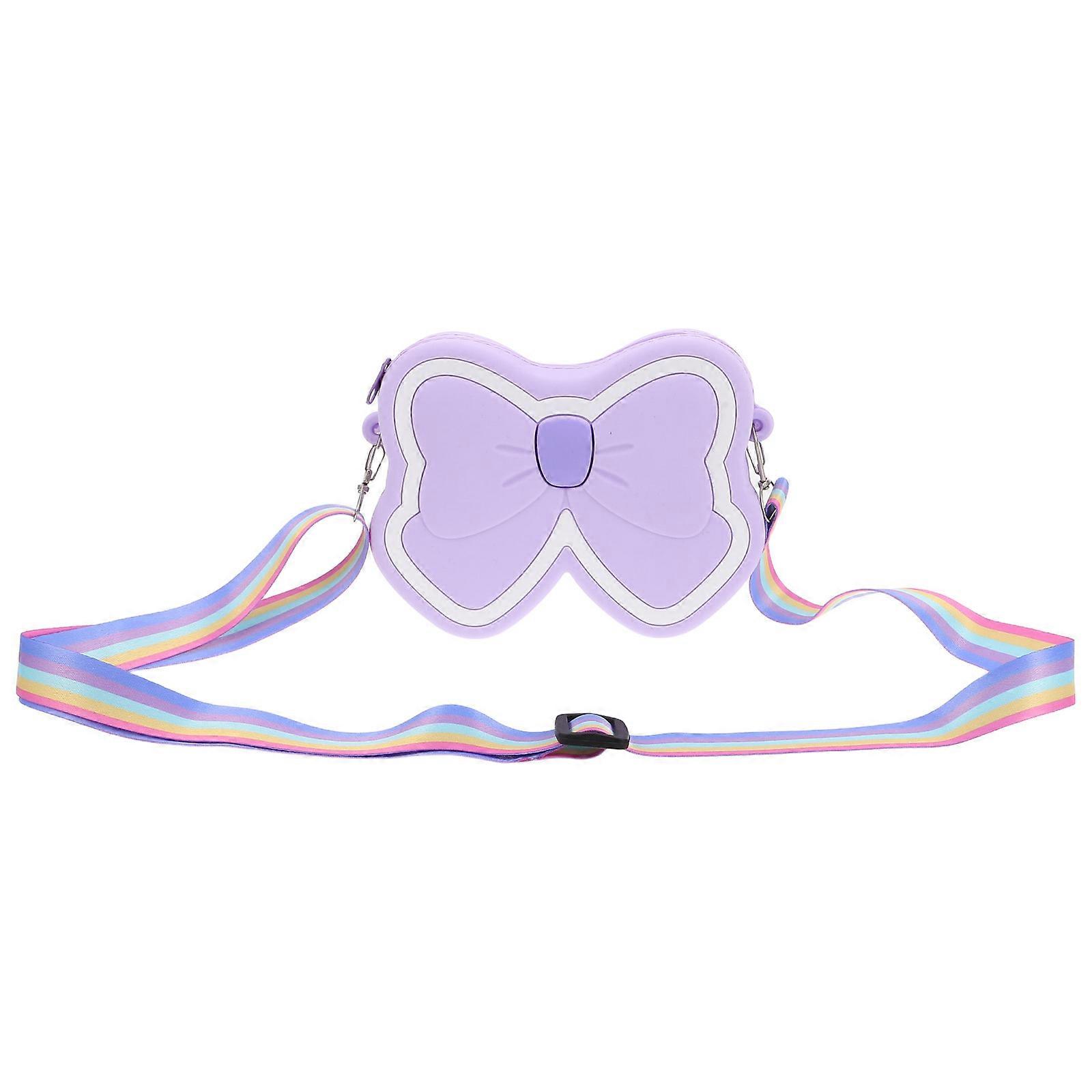 Cute Silicone Shoulder Bag For Girls With Bowknot Design Ideal For Everyday Use 14.50X11.00X3.80CM Storage 1Pcs