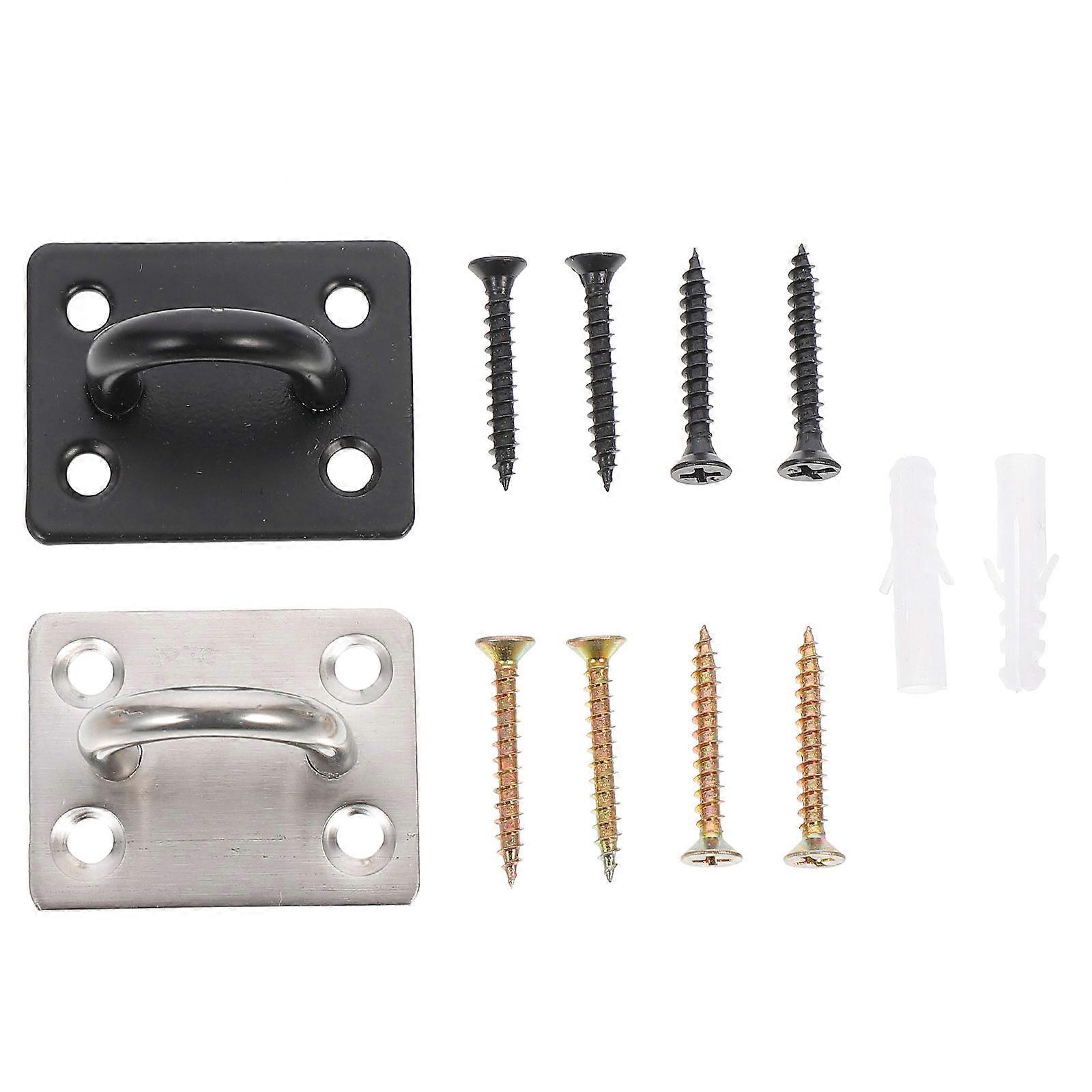 Stainless Steel Square Ceiling Hooks with Pad Eye Plates & Screws – Rust Resistant Wall Mount Hangers for Ceilings, Hammocks & Chairs – Easy