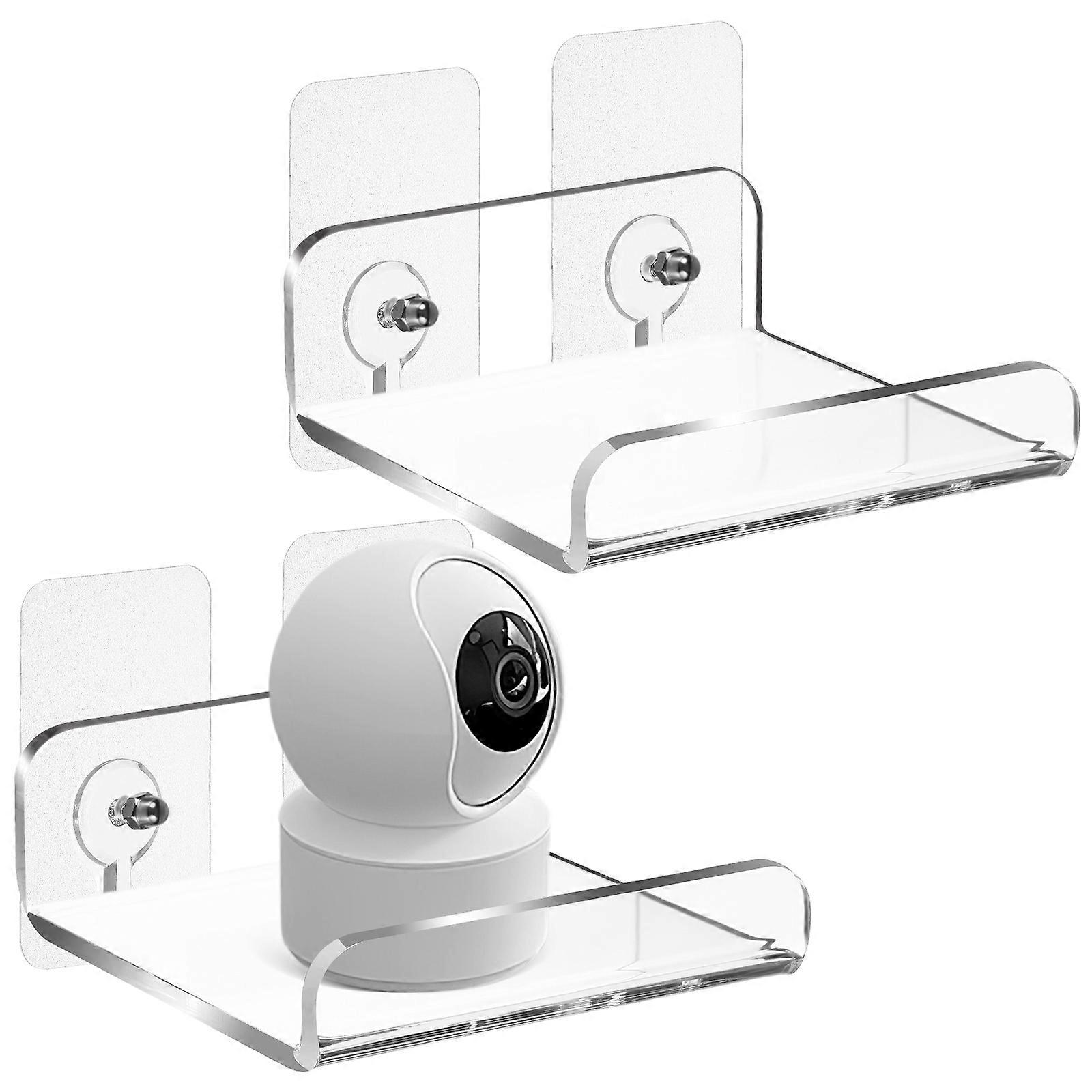 2Pcs Clear Wall Shelf U-shaped for Business Owners Stylish Design Storage Display Transparent