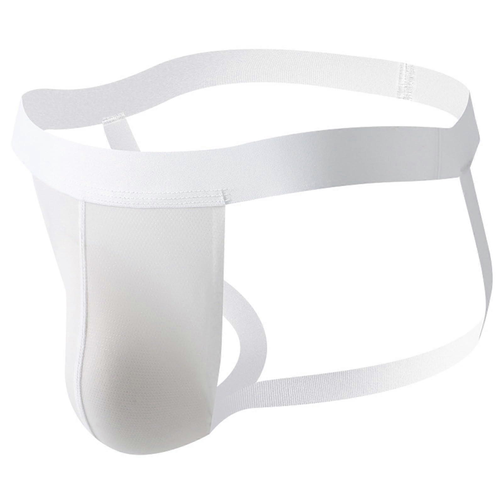 Ice Silk String Men's Seamless Underwear White XXL Transparent Trunk Briefs Breathable Soft