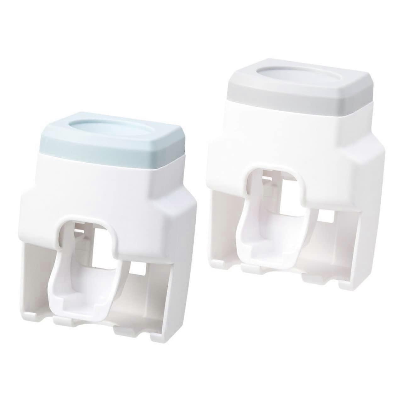 Pack of 2 Bathroom Toothbrush Holder with Toothpaste Squeezer Wall Mounted Drilling Space Saving for Toothbrushes Toothpaste and Nordic'