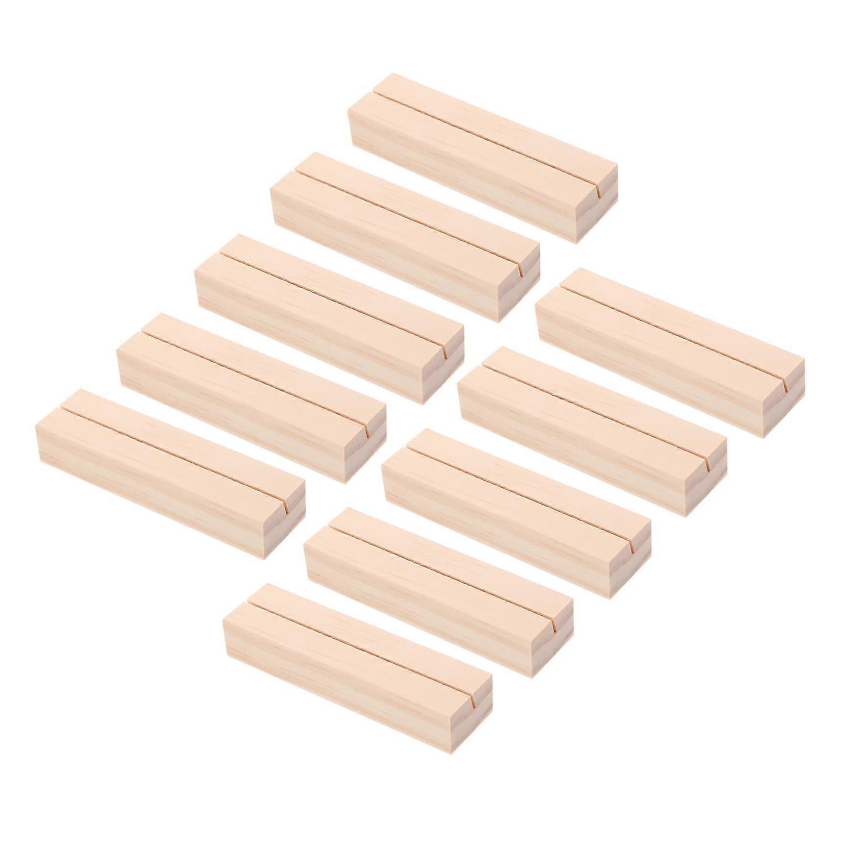 10 Pieces Wooden Table Card Holders, Wood Stands for Menu Cards and Table Numbers, Versatile for Weddings, Parties, and Events, Durable.