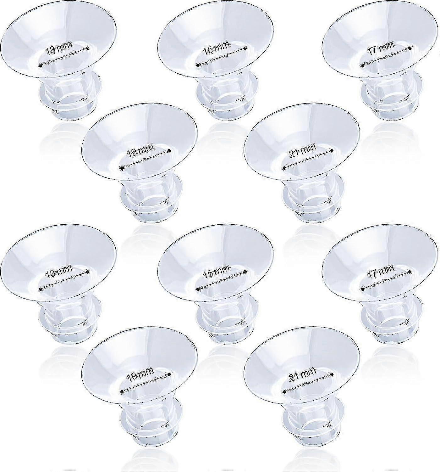 Silicone breast pump shield liners, 10-piece pack with multiple sizes, suitable for breast pumps such as S9/S12