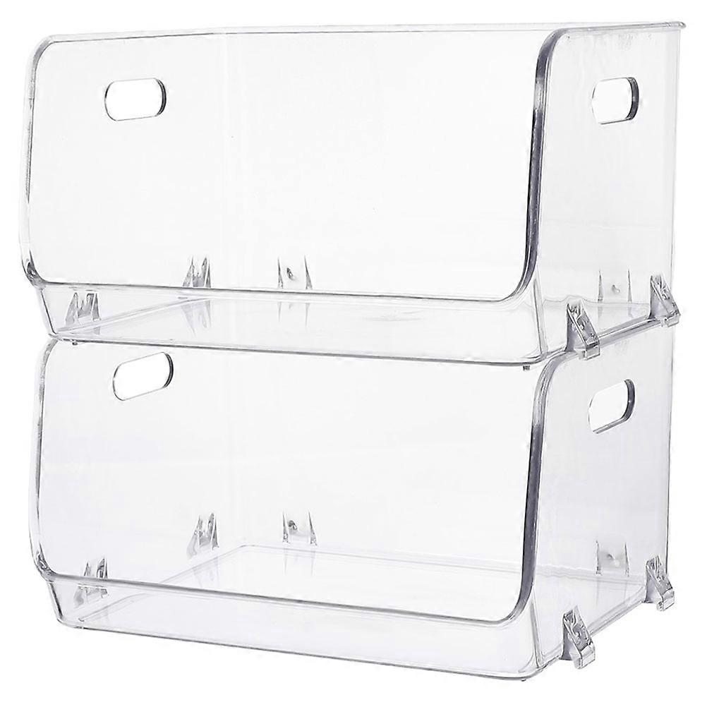 Transparent Plastic Stackable Desk Organizer for Storage with Quality 2pcs