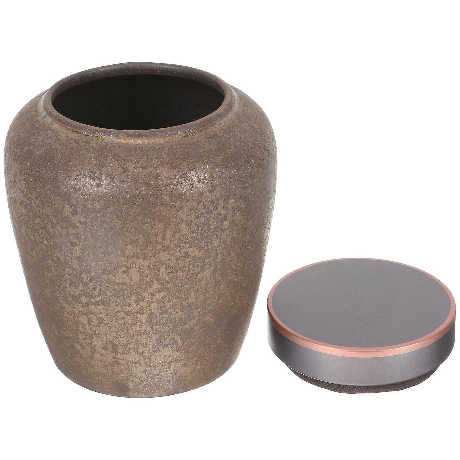 Japanese Style Ceramic Airtight Tea Storage Jar For Tea Coffee Beans Beads Jewelry Use In Coffee Color With Sealed 1Pcs