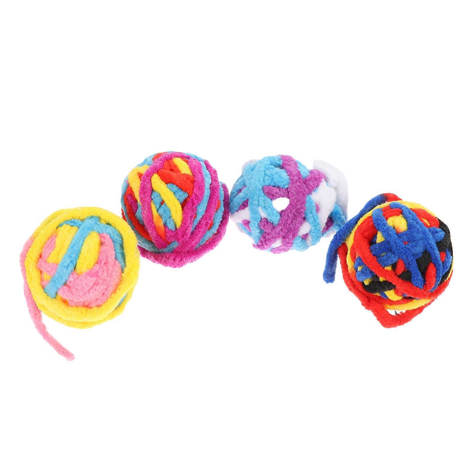 Interactive Cat Toy Balls for Indoor Cats Made of Polyester Assorted Pieces