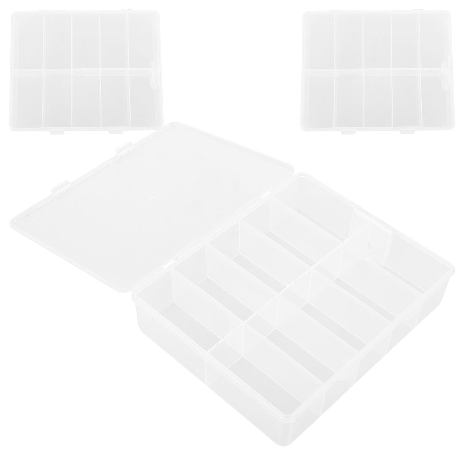 3Pcs Practical Transparent Nail Storage Box Set for Pieces and Accessories Organization