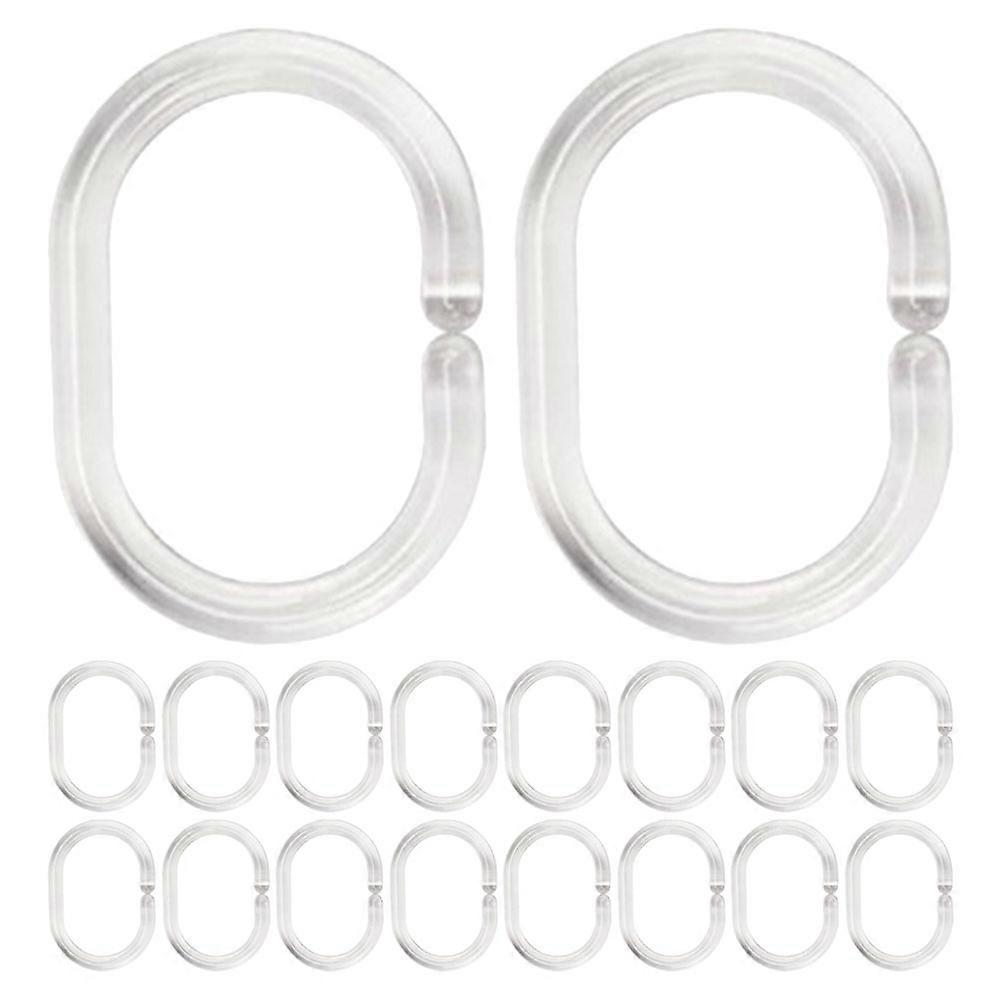 48PCS Reusable C Shaped Plastic Shower Curtain Hooks for Easy Installation with Any Curtain Style