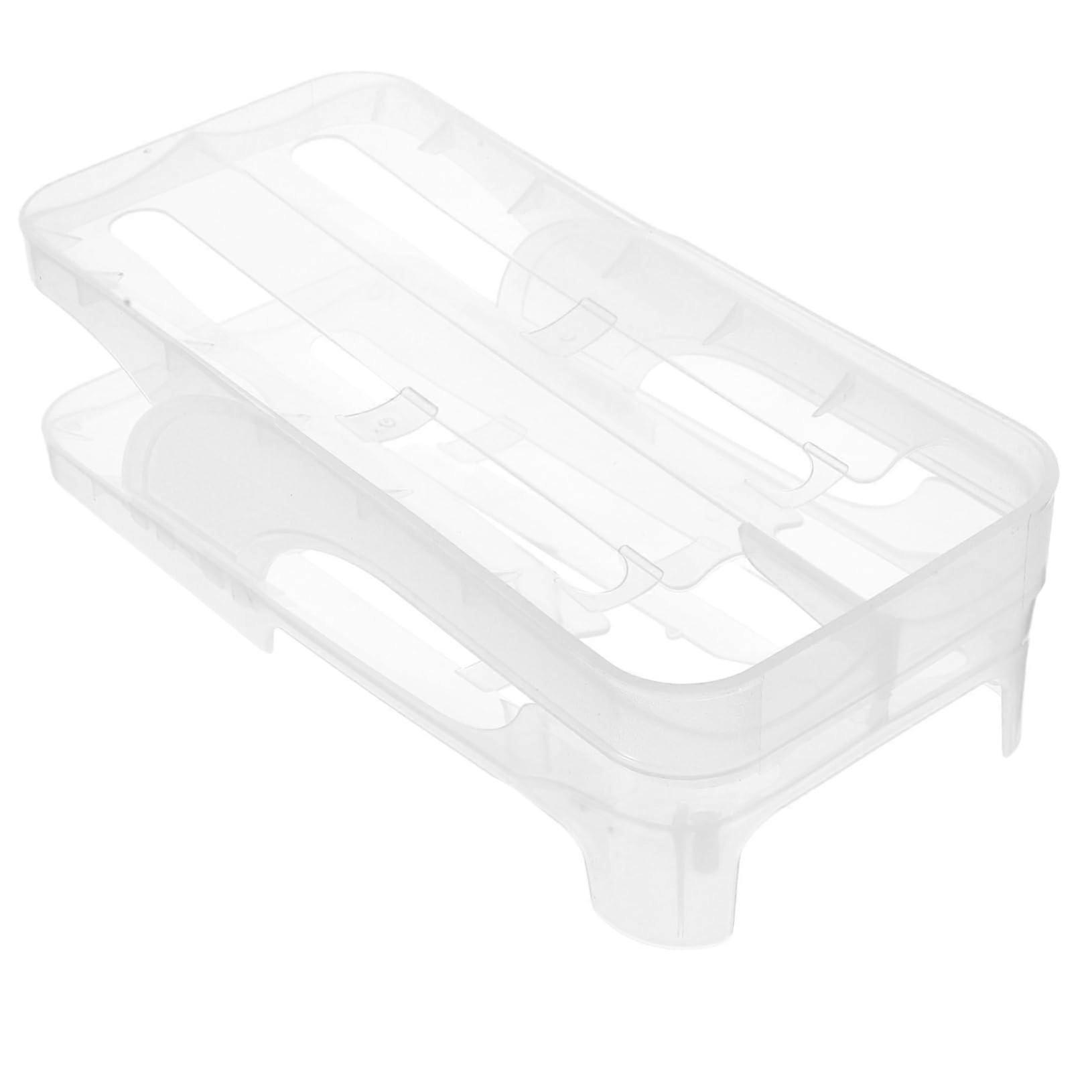 Egg Tray, Plastic Refrigerator Egg Holder, Rolling Egg Container, Countertop Egg Storage, Camping Egg Carrier