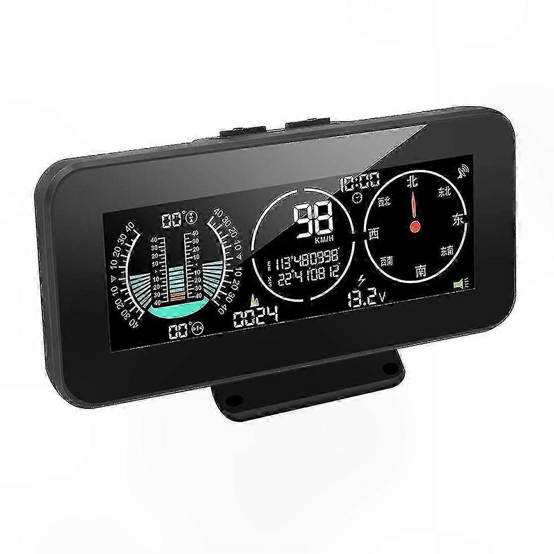 Velocímetro HUD GPS universal para automóvil con pantalla de ángulo de inclinación para uso todoterreno
