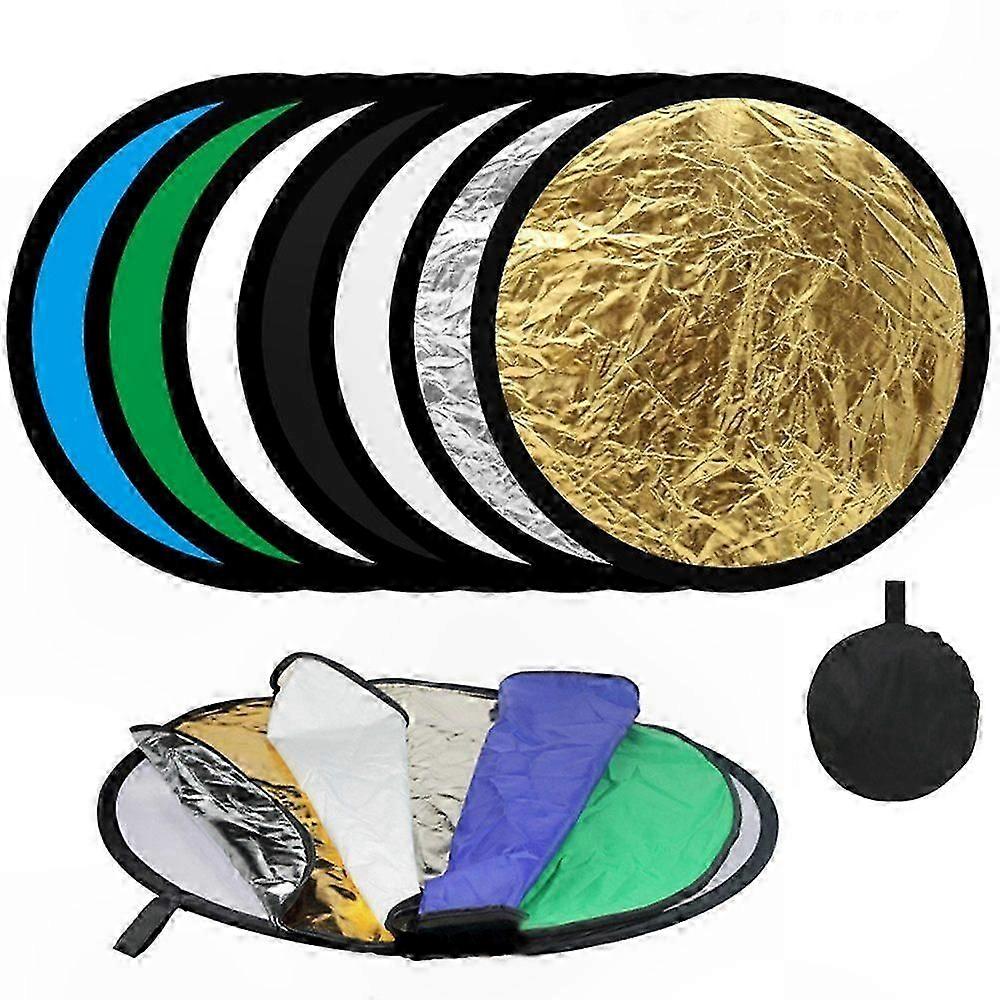 Adjustable 7-in-1 Photography Reflector Disk, Foldable and Portable Light Reflector for Photoshoots