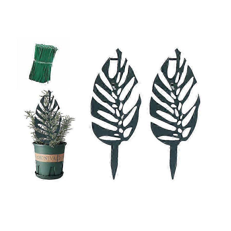 2025 Monstera Shape Plant Trellis 2-Pack with 50pcs Cable Ties