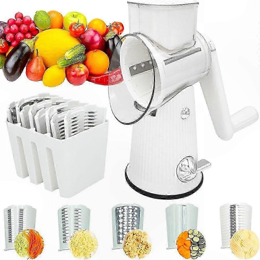 Multi-Function 5-in-1 Cheese Grater with Replaceable Blades for Kitchen Use