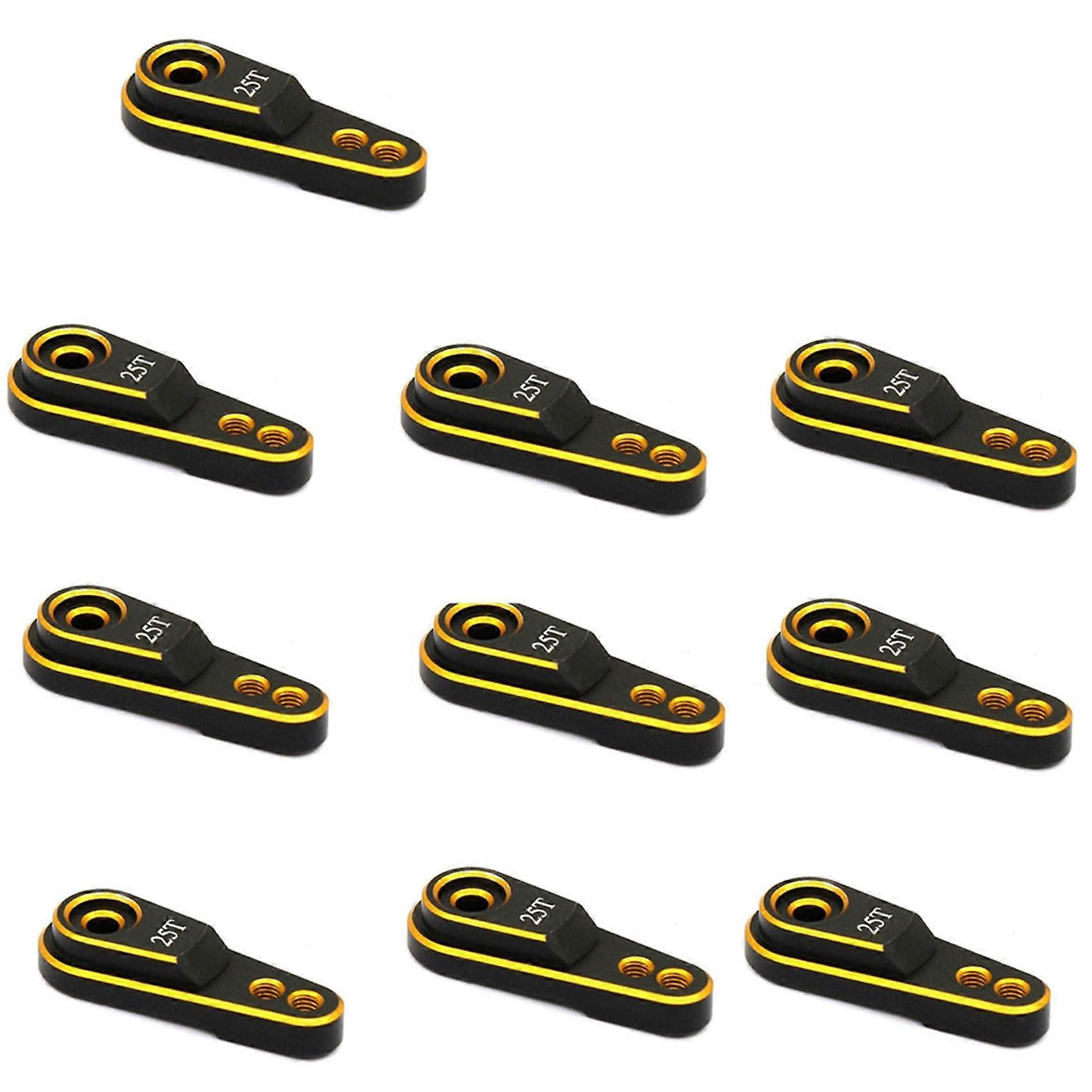 10x Aluminium Alloy 25T M3 Steering Link Servo Arm Horn for 1/10 RC Crawler TRX4 Metal Upgrade Parts, Gold Ref: 9985