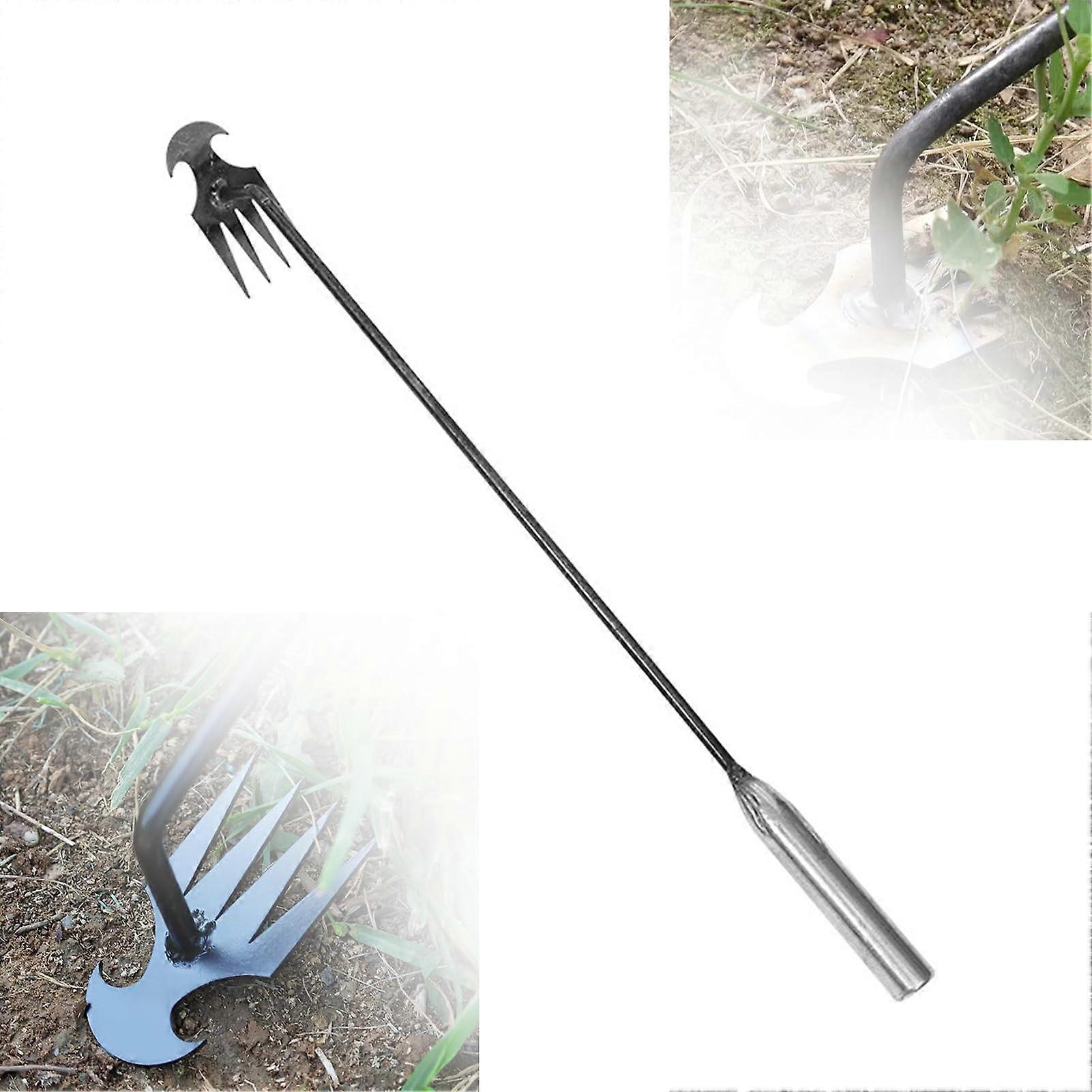 Weed Cutter Metal Weed Remover Tool Long Handle Weeder 50 cm Silver Garden Shovel Broadfork