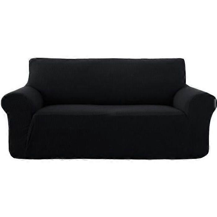 Sofatrekk - E-SENOIR - Stretch 3-seter - Svart - Moderne design - Vaskbar