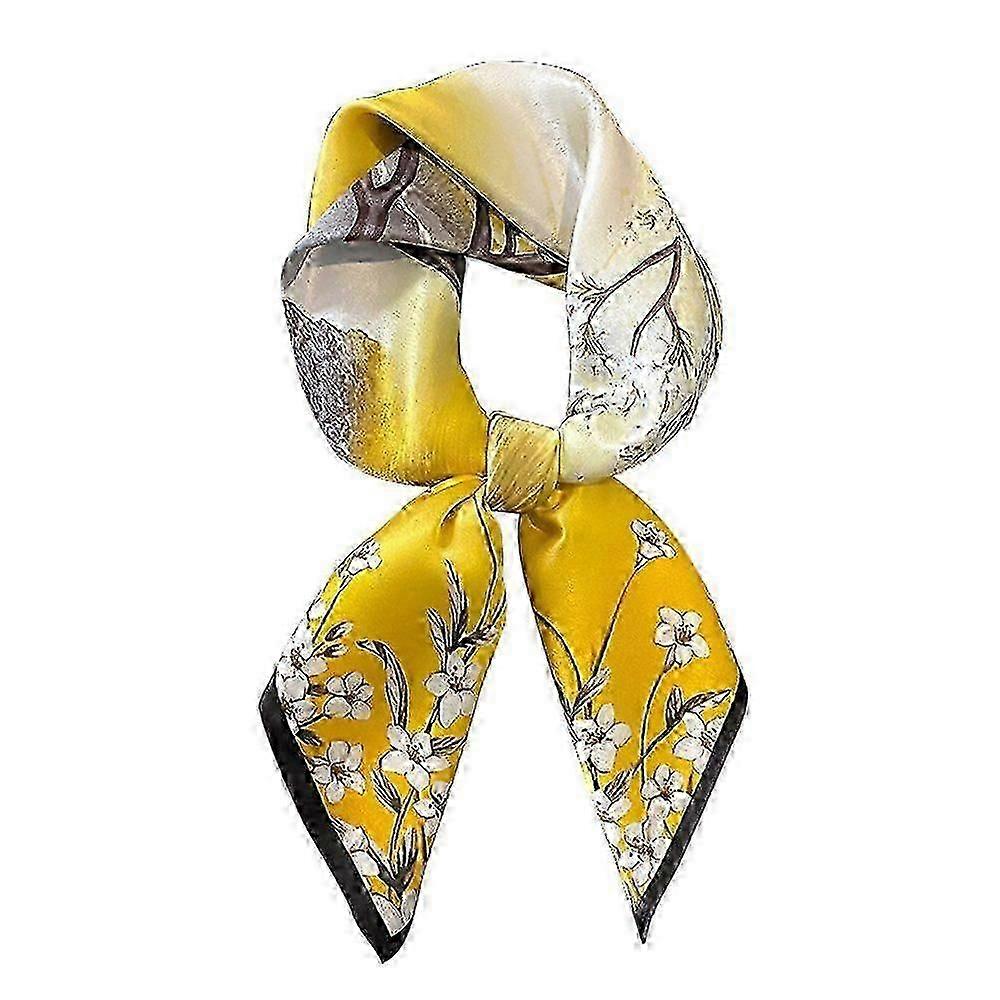 Ladies silk scarf with floral pattern, Elegant silk scarf shawl for women, stylish accessory
