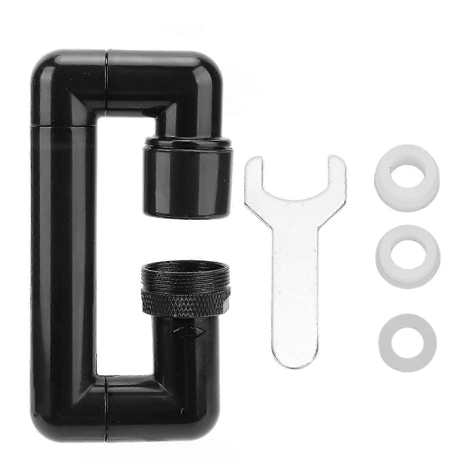 Rotating Telescopic Swivel Faucet Arm for Kitchen & Bathroom Sink - Adjustable Mechanical Spout in Black for Washbasin Use