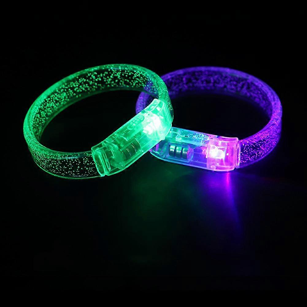 LED Light Up Bracelets 2 Pack Flashing Wristbands For Concerts Parties Events Glowing Syncable LED Bracelet Comfortable Lightweight